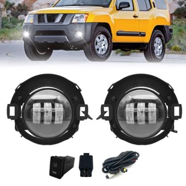 Imagem de Faróis de neblina de LED compatíveis com Nissan Xterra/2010-2019 Nissan Frontier 2005-2015 conjuntos de lâmpadas de neblina com chicote de fiação de interruptor
