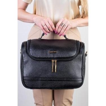 Imagem de Frasqueira feminina de couro liso para viagem Roma-Feminino