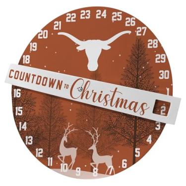 Imagem de Pegasus Sports NCAA Decoração de parede de contagem regressiva para o Natal - 31 cm, cores do time (University of Texas Longhorns)