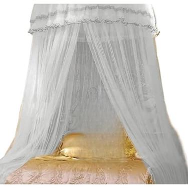 Imagem de Mosquiteiro Teto Casal Gigante Indiano com Abertura Lateral – Para Cama King, Queen e Box, 12m de Proteção Completa e Conforto(BRANCO)