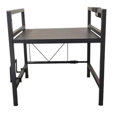 Imagem de Ioensy Prateleira para armário de forno de micro-ondas, 1 camada, economiza espaço, suporte para padeiros, armazenamento de utensílios de mesa para banheiro, Preto