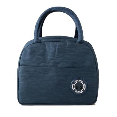 Imagem de Bolsa Térmica Pequena 4 Latas Poliéster 5 Litros Bolso frontal Ziper Superior com Alça Lanche Marmita Serviço Camping Praia (Azul Marinho)