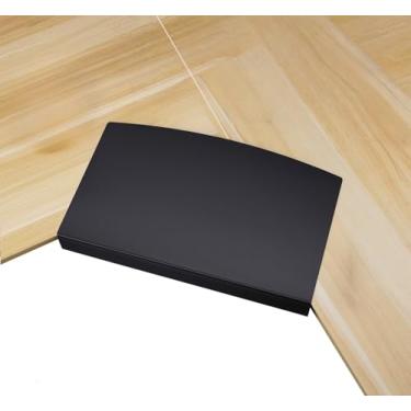 Imagem de YuPinDiZu Plataforma de conector de mesa de canto de 43 cm para montagem de bandejas de teclado sob a mesa em estações de trabalho em forma de L, acessório extensor de plataforma (preto)