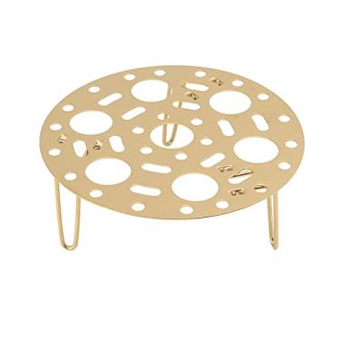 Imagem de SIWOTED Rack de vapor inoxidável dobrável multifuncional bandeja de vapor de aço bolinhos ferramenta de cozimento de ovos para restaurante doméstico (Ouro)