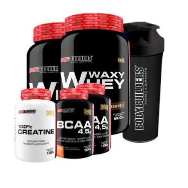 Imagem de Kit 2 Waxy Whey 900G Cho + 2X Bcaa 100G + Creatina + Coquete - Bodybui
