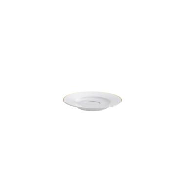Imagem de Pires Café Filetada Tramontina Elisa Em Porcelana Com Borda Dourada