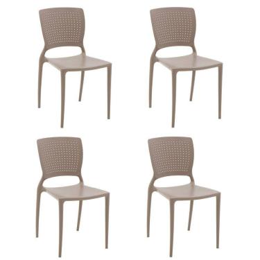 Imagem de Kit 4 Cadeiras Safira Camurça Tramontina 92048/210
