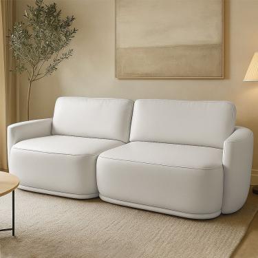 Imagem de Sofá 2 Lugares Orgânico 174cm Modulado Para Sala Brumma Bouclê K01 - D'rossi Cor Cinza Claro