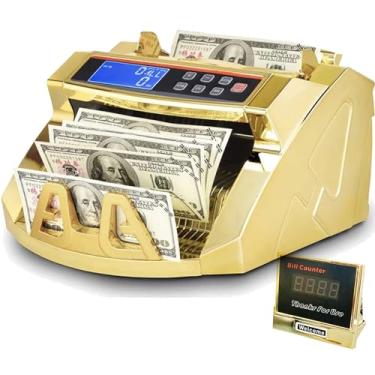 Imagem de Gold Money Counter Machine com Contagem de Valor UV MG IR Detecção de Falsificação para Contador de Notas de Dólares Contador de Máquinas/Adicionar Lote Modos Automáticos Contador de Dinheiro com
