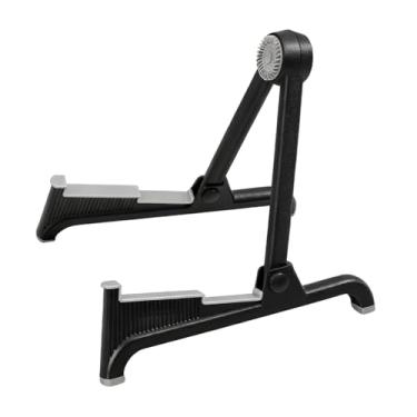 Imagem de menolana Suporte dobrável para guitarra, com pés de borracha, compacto e antiderrapante, ideal para instrumentos de corda, Preto E Cinza