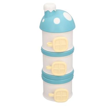 Imagem de Ymiko Distribuidor Portátil Empilhável de Fórmula para Bebês Com Armazenamento Em Várias Camadas, Design Antiderramamento para Organização de Leite Em pó Em Movimento, Sem BPA (Azul)