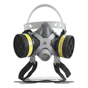 Imagem de Máscara Facial Respirador Com 2 Filtros Gases Ácidos Vapores