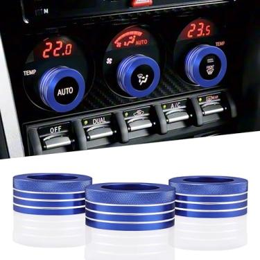 Imagem de TOMALL 3 peças de alumínio AC Climate Knob Covers compatíveis com Scion FR-S, para Subaru BRZ, para Toyota 86 GT86 FT86 console central guarnição botão interruptor de ar condicionado acessórios de