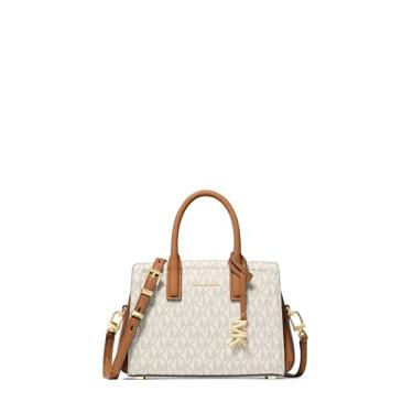 Imagem de Michael Kors Bolsa transversal extra pequena Laila, ferragens douradas/sarja revestida exclusiva/baunilha/bolota