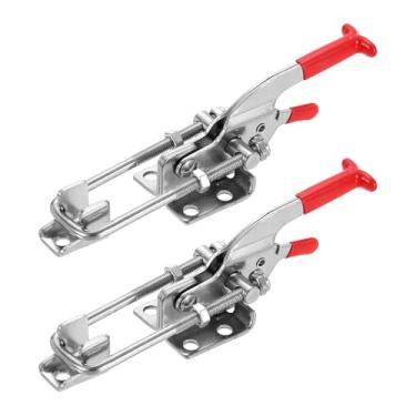 Imagem de HARFINGTON 2 peças 431 braçadeira de trava de alternância M6 x 50 mm 350 kg capacidade de retenção ajustável trava de tração de liberação rápida 304 grampos de ferrolho de aço inoxidável para tampa de