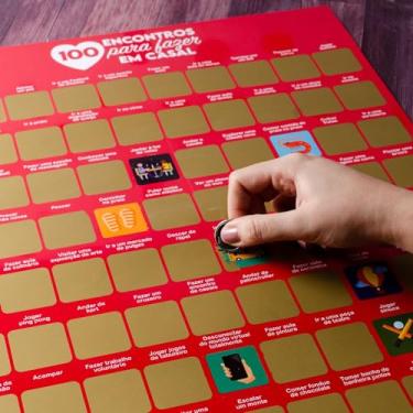 Imagem de Pôster Raspadinha 100 Encontros para Casal Com Moldura