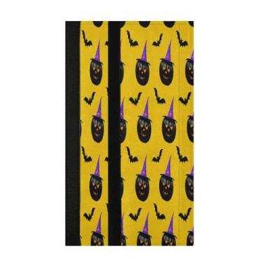 Imagem de STAYTOP 2 peças de capas de maçaneta de geladeira de abóbora preta de Halloween, capas de maçaneta para geladeira e forno de micro-ondas, mantenha seu aparelho de cozinha limpo de gotejamentos, óleo