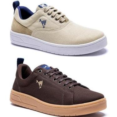 Imagem de Kit 2 Pares Tênis Casual Masculino Polo Joy em Lona Cadarço-Masculino