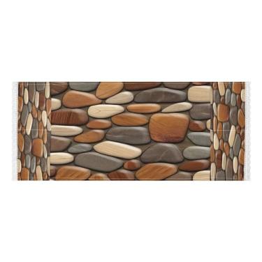 Imagem de Wassud Capas de lavadora e secadora de seixos marrons, protetor de lavadora com sacos de armazenamento, capa de geladeira à prova de poeira com bolsos para lavanderia doméstica, cozinha, 120 x 55 cm