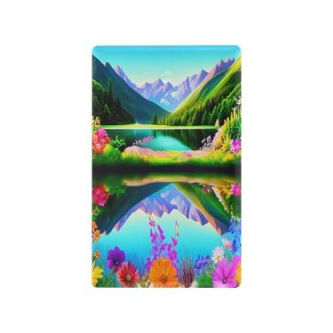 Imagem de Wassud Placa de cobertura de interruptor de luz, cobertura decorativa de paisagem de montanha, placa de parede para tomadas elétricas duplex 12 x 7 cm