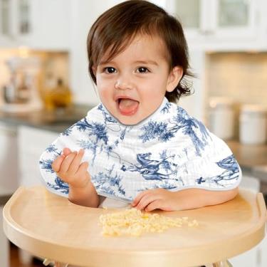 Imagem de CEBUGI Panos para Arrotar Musselina para Bebês 56 x 28 cm Toalhas de Bebê Absorventes Macias Vintage Cowboy Algodão Arrotar Trapos para Bebês Meninos e Meninas Pacote com 4