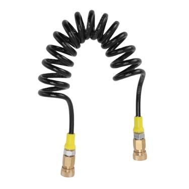 Imagem de KUIDAMOS Mangueira de Ar de Recuo de Alta Pressão 8mm Conector Rápido Fêmea Duplo para Tanque de Mergulho, Tubo Espiral M10x1 para Bombas de Ar Elétricas, Latão e Material Plástico