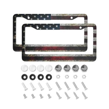 Imagem de HIBEYO Moldura para placa de carro Nissan Pacote com 2 - Ajuste personalizado para Altima, Rogue, Sentra, Murano, Maxima, 30,5 x 15,2 cm Capa de placa de metal frontal e traseira com impressões