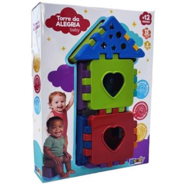 Imagem de Brinquedo Educativo Torre da Alegria BABY com Blocos - Kendy Brinquedo