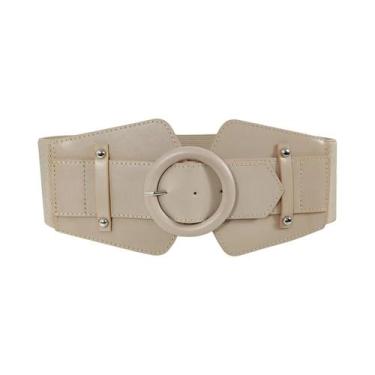 Imagem de Cinto Elástico Vermelho plus Size, Cinto Corset Branco Largo Para Mulh