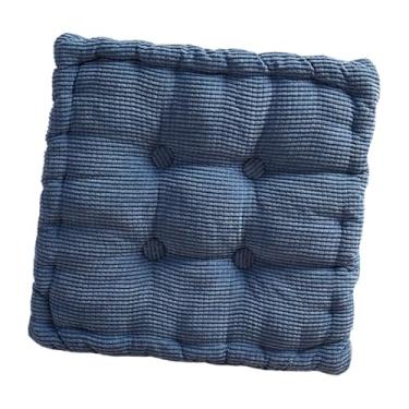 Imagem de KiBcsLic Almofada em formato de biscoito, confortável, macia e simples, para cadeira ou chão, ideal para sala de estar ou escritório, Azul