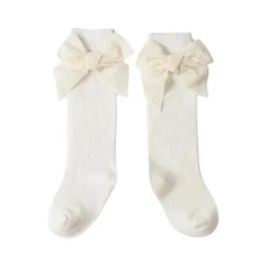 Imagem de Meias De Algodão Até O Joelho Com Laço De Natal Para Meninas Bebês Inv