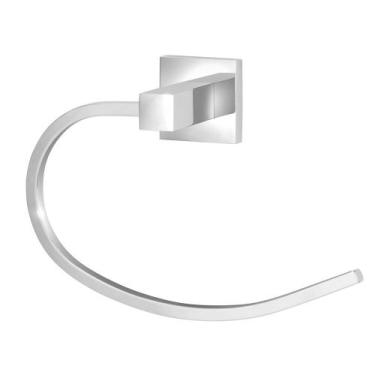 Imagem de Porta Toalha Mãos Rosto Quadrado Metal Inox Cromado Banheiro - Modelar