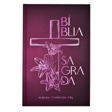 Imagem de Livro - Bíblia ACF, Soft touch, Capa dura, Cruz floral, Leitura Perfei