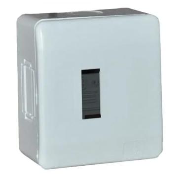 Imagem de Quadro Painel Caixa de Distribuição Sobrepor para 4 Disjuntores Branco com Base DIN