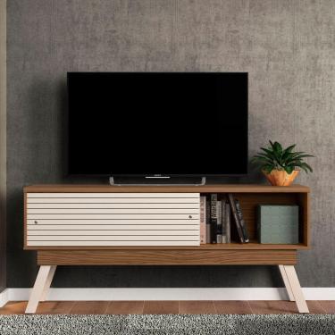 Imagem de Rack Tv 65 Pol 150cm Bancada Para Sala Orlin Naturale-off White M20 - D'rossi