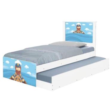 Imagem de Cama Solteiro Infantil Com Cama Auxiliar 195x96cm Personagens Marinheiro K02 - D'rossi