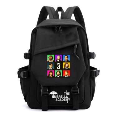 Imagem de Mochila escolar de anime para crianças com bolso de guarda-chuva