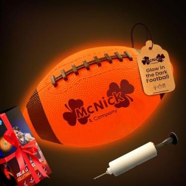 Imagem de MCNICK & COMPANY Rechargeable Glow-in-The-Dark Football - LED Light-Up Soccer Ball for Night Play, Rechargeable Battery, Waterproof Design, Ideal for Outdoor Sports & Fun