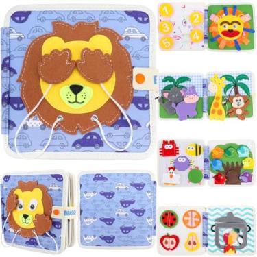 Imagem de Placa de Montessori Sensorial para Crianças Maleta Educativa Brinquedo (Tema Leão)