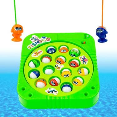 Imagem de Brinquedo Pesca Pega Peixe Jogo Pescaria Infantil Giratorio A Pilha STO1861VD:Verde