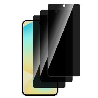 Imagem de PUKMCX Pacote com 3 protetores de tela de vidro temperado para Samsung Galaxy S24 FE/A56/A36, antiespião, ultra HD, sem bolhas, antiarranhões, fácil instalação, compatível com capas