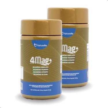 Imagem de Kit 240 cápsulas Magnésio Glicina + Dimalato + Citrato + Taurato + Vitamina D3 (Kit 2 und.)