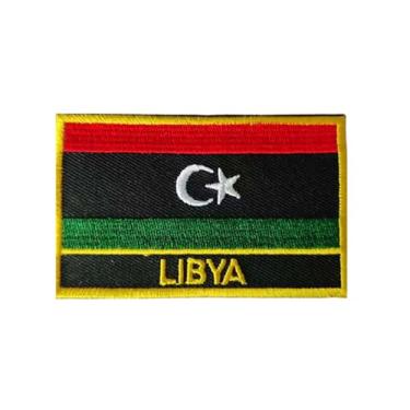 Imagem de Ruoming 1 PÇ Patch de bandeira multinacional bordado a ferro ou costurado, tático, militar, nacional e multinacional (Líbia)