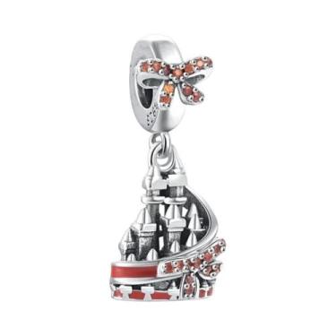 Imagem de Pingente Charm Castelo Rosa Princesa Disney Em Prata Esterlina 925 Par