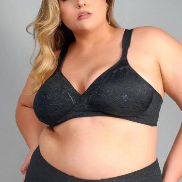 Imagem de Sutiã Cobertura Total Sem Bojo Alças Largas Duloren 111810, 52, Preto