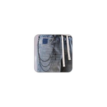 Imagem de LKingel Correntes para calças masculinas e femininas punk estrela lua coração estrela do mar corrente hip hop rock bolso corrente moda jeans em camadas para homens, Adjustable, liga metálica, Sem