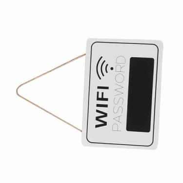 Imagem de GLOGLOW Sinalização de Exibição de Senha Wi-fi, Quadro Negro de Madeira Vintage para Cafeteria e Decoração Diária de Casa (Branco)