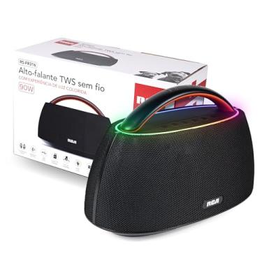 Imagem de Caixa de Som Bluetooth RCA RS-FR316 90W – Alto-Falante com Luzes LED, Ritmo Música,3 Modos de Equalização,Rádio FM/USB/AUX, Bateria 8h, Alça de Transporte – Ideal para Festas e Uso Doméstico