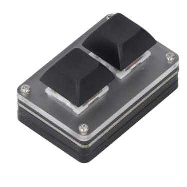 Imagem de Cryfokt Teclado USB Retroiluminado RGB Programável Compacto Com 2 Teclas, Teclado Personalizável Com Corte de Pasta de Cópia para Fácil Operação