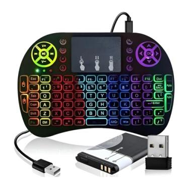 Imagem de KeyGlow™ Mini Teclado Wireless Iluminado Touchpad - Smart TV Tablet, Xbox, e PS3 Conforto Total | Teclado sem fio Bluetooth